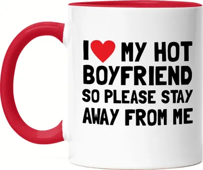 Produktbild von I love my hot Boyfriend Tasse Rot Liebe Freund Pärchen Paar Jahrestag Lustig Valentinstag