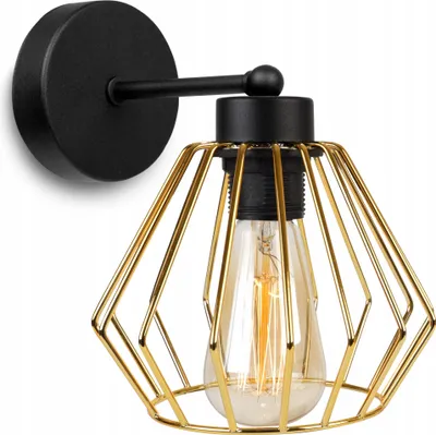 Produktbild von Elegante Retro Wandleuchte Wire Gold Loft