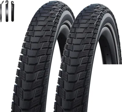 Produktbild von 2 x Schwalbe Fahrradreifen Draht Pick Up Performance Schwarz mit Reflex 55-406 ( 20 x 2.15 ) inkl. Reifenheber