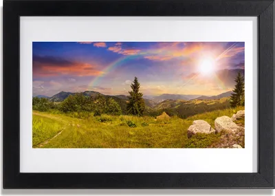 Produktbild von Bild 30x20 MDF-Rahmen Wandkunst Mountain Meadow Natur Himmel