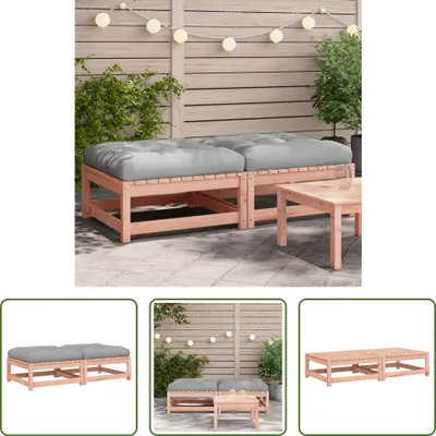 Produktbild von The Living Store Gartenhocker mit Kissen 2 Stk. Massivholz Douglasie