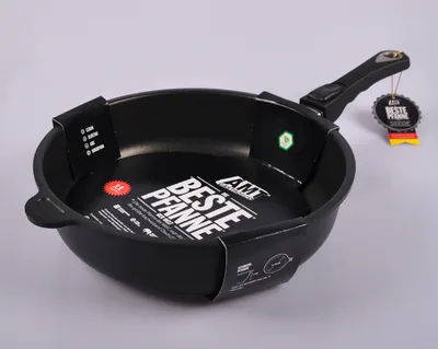 Produktbild von AMT Gastroguss I-728-Z20B Bratpfanne, 28 cm max. Durchmesser, Aluminium, Induktionsherd-geeignet, Antihaftbeschichtung, abnehmbarer Griff