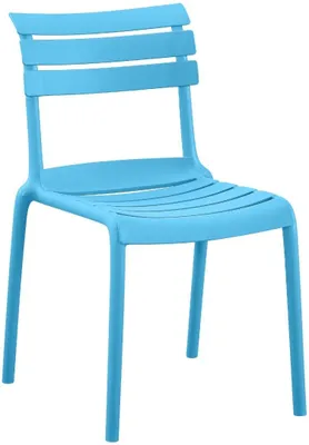 Imagen del producto de Silla de jardín Kebren, color azul, fabricada en polipropileno