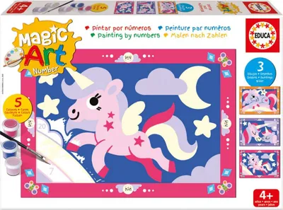 Zdjęcie produktu dla Educa Magic Painting by Numbers Jednorożce/Wróżki Różowy Jeden rozmiar