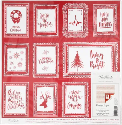 Image de Papier décoratif 30.5x30.5cm 3ark 180g Gribouillis et textes ViviGade