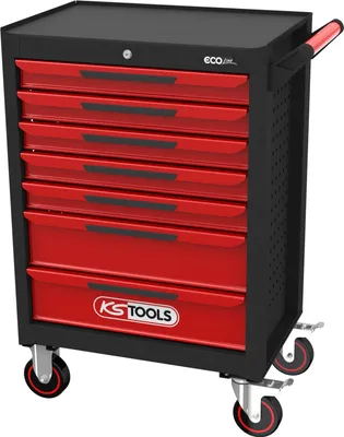 Produktbild von KS Tools  ECOline SCHWARZ/ROT Werkstattwagen mit 7 Schubladen, 897.0007