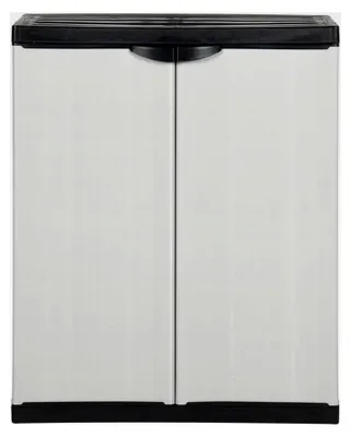 Produktbild von Garten-Lagerschrank mit 1 Boden in Grau und Schwarz, 68x40x85 cm