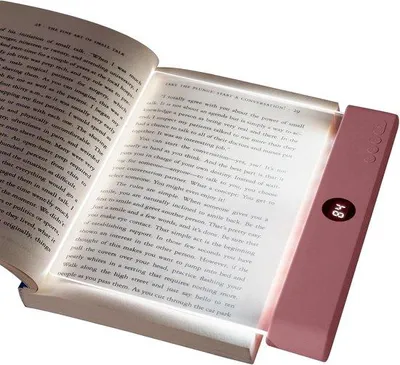 Produktbild von Handliche Leselampe, flache Buchlampe mit Timer, heller Lichtbrett, Leselampe für Nachtlesen, Dimmbar, Schutz für die Augen, rote Leselampe