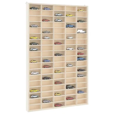 Produktbild von Schlichtes Sammlervitrine aus Holz mit 90 Fächern 50,5 x 4,5 x 79 cm - Wandregale DE6749570 1parcel