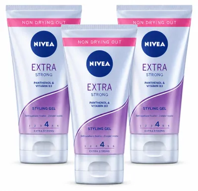 Imagen del producto de 3 unidades de gel moldeador NIVEA Extra Fuerte - 150 ml - Paquete económico