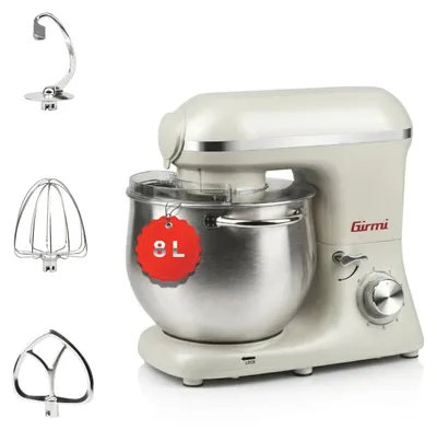 Immagine prodotto di Girmi IM50W, robot da cucina da 8 litri, 2200 W max, con ciotola per impasti, colore beige "Incanto"