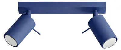Immagine prodotto di Plafoniera RING 2 blu ultramarino 2xGU10 10W acciaio 16x6x30 cm Sollux Lighting