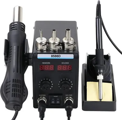 Image de Station de soudage, pistolet à air chaud, régulation numérique de la température, 8586D 220 V, 220 V
