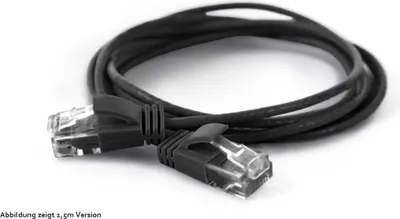 Produktbild von wantecWire Patchkabel CAT6A (rund 2,8mm) UTP schwarz 0,10m
