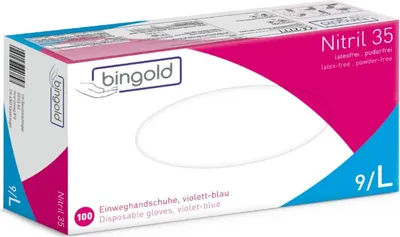 Produktbild von Bingold Nitril 35 violett Gr. L 100 Stück