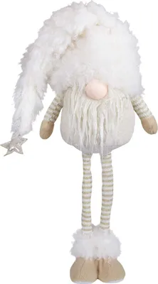 Produktbild von Weihnachten großer Deko Wichtel 45cm (87cm) Figur stehend creme weiß
