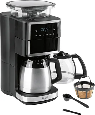 Produktbild von BEEM 04260, Filterkaffeemaschine, Kaffeebohnen, Eingebautes Mahlwerk, 1000 W, Schwarz, Silber