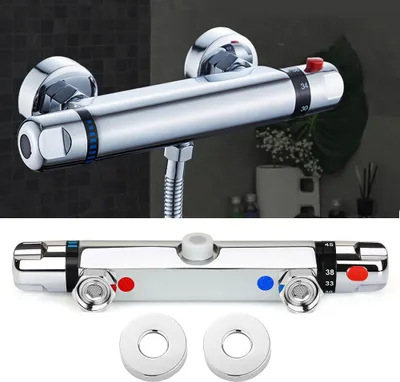 Produktbild von Thermostatische freiliegende Bar Dusche Mischbatterie Wasserhahn Chrom unten 1/2