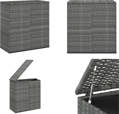 Immagine prodotto di vidaXL Scatola per cuscini da giardino in PE rattan 100x49x103,5 cm Grigio - Scatola per cuscini - Scatola per cuscini - Scatola da giardino - Scatola per cuscini in PE rattan