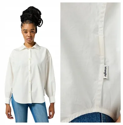 Immagine prodotto di Wrangler | Camicia casual da donna, modello "Cool Girl", colore bianco, in cotone, taglia XL