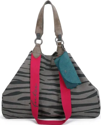 Produktbild von Fritzi aus Preußen Izzy Canvas Shopper Handtasche Henkeltasche, Farbe:Zebra Wild