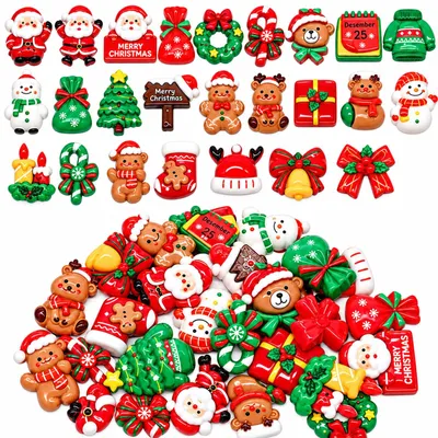 Weihnachts-Kühlschrankmagnete, 25-teilig, Harzfiguren