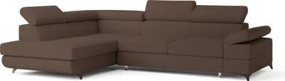 Produktbild von Masseno Ecksofa FAVIEN L-S mit Schlaffunktion L-Form, Sofa mit Bettkasten, Wohnzimmersofa, Couch, Soffa, Bettsofa, Couchgarnitur- Braun, QUELLE 25