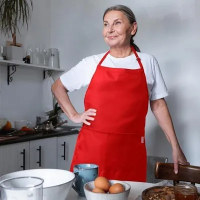 Produktbild von Verstellbare Schürze für Küche, Kochen, Backen, Malen und Hausarbeit - Rot