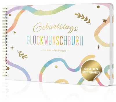 Gästebuch, bunt, Geburtstagsthema, 1 Stück