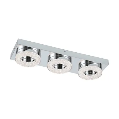 Produktbild von EGLO LED Deckenleuchte Fradelo, Deckenlampe, Wohnzimmerlampe aus Metall und Kunststoff in Chrom, Kristall in Klar, Schlafzimmerlampe, warmweiß, 46 cm