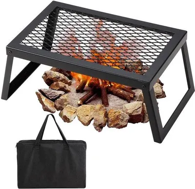 Obrázok produktu pre BBQ Gills - skladací gril na drevené uhlie 458 x 305 x 205 mm, stolný gril prenosný cestovný gril nosnosť 6 kg - vonkajší skladací piknikový gril kempingový gril čierny do 300 ℃ - na terasu, kempovanie, párty.