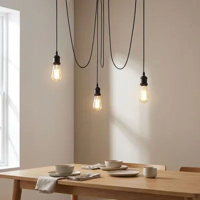 Produktbild von LED Hängeleuchte, 3-Flammig, schwarz, D 200 cm