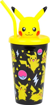 Produktbild von Pokémon Kinderbecher - Trinkbecher mit 3-D Pikachu Topper & Trinkhalm 500 ml