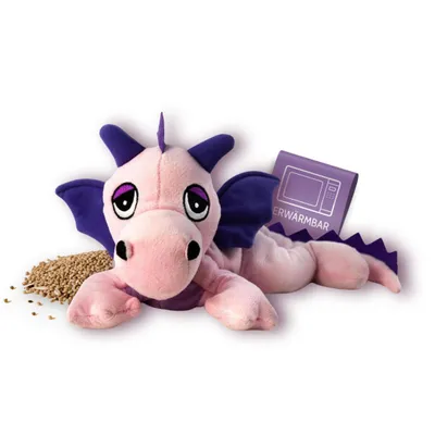 Produktbild von Habibi Plush Classic Wärmetier Glücksdrache rosa Kuscheltier Wärmekissen Wärmflasche
