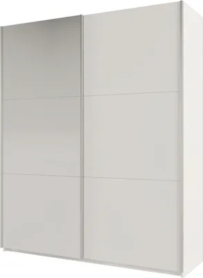 Produktbild von Schwebetürenschrank Katania 200, 2 Türen Kleiderschrank mit 1 Spiegel, Moderne Garderobe, Schrank in Größe: 200 x 244 x 65 cm