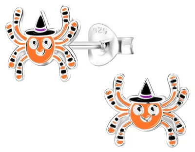Produktbild von Halloween Ohrringe Silber 925 Kinder Ohrstecker Spinne (Spider)