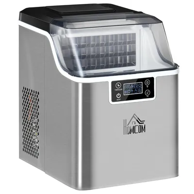 Obrázok produktu pre Automat na výrobu ľadu, kapacita 20 kg/24 hodín, objem nádržky na vodu 2,3 l a 3,2 l, program čistenia, nerezová oceľ (strieborná)
