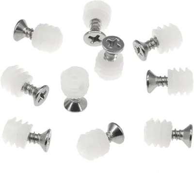 Productafbeelding van Scharnierinzetstukken van nylon met schroeven, 100 stuks, roestvrij, voor meubelreparatie