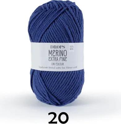 Produktbild von DROPS Merino Extra Fine, Uni Colour 20 dunkelblau