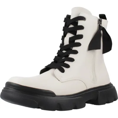 Produktbild von Geox JUNIOR J JUNETTE GIRL BIKER/AMPHIBIANS BOOTS LT IVORY/BLACK 39_EU