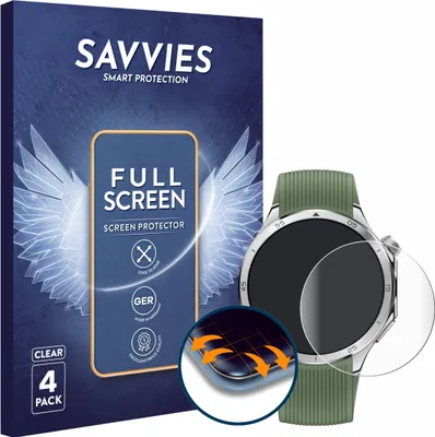 Produktbild von 4x Savvies Fullscreen Schutzfolie für OnePlus Watch 3 Displayschutz Folie Fullcover Klar Transparent