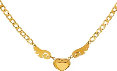 Produktbild von Halskette Herz mit Flügeln - Eleganter Schmuck in Gold KP20807