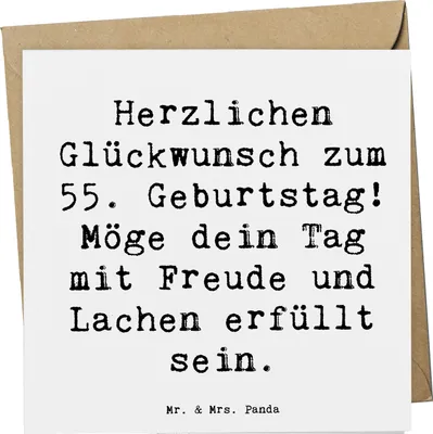 Produktbild von Mr. & Mrs. Panda Grußkarte Spruch 55. Geburtstag Glückwunsch - Weiß - Geschenk, Klappkarte, 55 Jahre, anlasskarte, Glückwünsche, besondere Anlässe, liebe Grüße, faltkarte