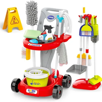 Productafbeelding van Woopie Xxl Reinigingsset 3-in-1 Trolley 29-delig Rood
