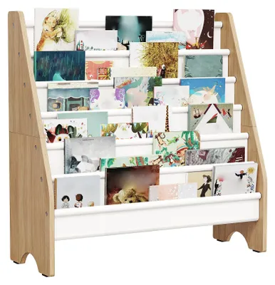 6-stufiges Kinderbücherregal, Sling-Design, 75x28,5x75 cm, natur