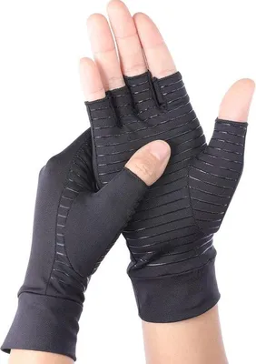 Produktbild von Artritis-Unterschenkenschutzhandschuhe - Fingerlose Handschuhe (M) mit Kupfer.