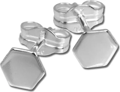 Produktbild von SilberDream Ohrstecker für Damen 925 Echt Silber Sechseck Ohrringe 5mm SDO538