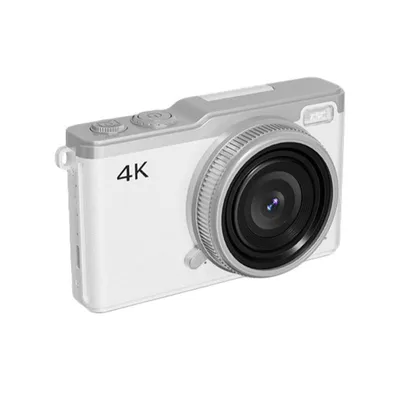 Zdjęcie produktu dla Kamera ZELURXX 4K, aparat cyfrowy 64 MP, kamera do vlogów, kamera z odchylanym ekranem do selfie, kamera sportowa, kamera z filtrami, kamera dla dzieci, 32 GB, biała