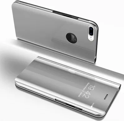 Produktbild von Handyhülle für Apple iPhone 7 / iPhone 8 / iPhone SE 2020 Smart Cover Schutzhülle Clear View Case Silber