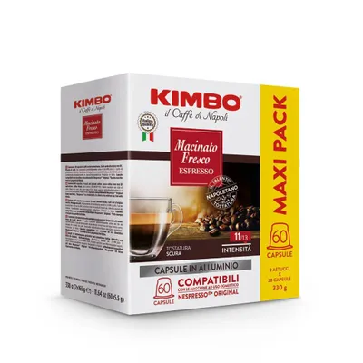 Immagine prodotto di Kimbo, Macinato Fresco, 240 Capsule Caffè in Alluminio Compatibili Nespresso®* Original®*, Miscela Forte e Corposa, Intensità 11/13, Tostatura Scura,